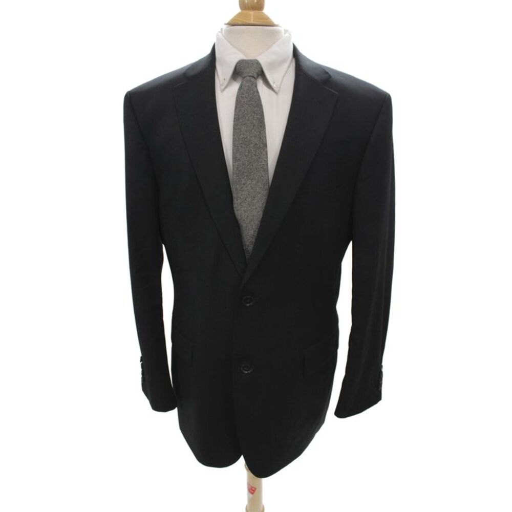 Reda Mens 2 Piece Black 100% Virgin Wool Classic Suit Jacket Size L